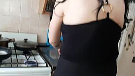 Hey, while stepmom cooks, my girlfriend licks me down there!