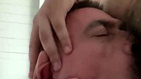 slow motion gagging on hairy gay deepthroat action