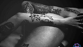 Bleubrutalrose contrasts huge bbc with big white ass in trailer