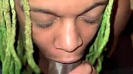 Fat booty ebony bends over in lingerie, taking big black cock close-up 😈