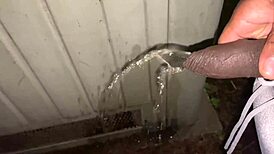 this milf on the street got a cigarette and flashed her shaved pussy