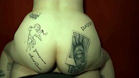 tattooed college girl, mona peaches, takes cum like a true dumpster!