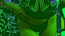 olga maria veide's goth striptease turns into big ass masturbation on the dance floor