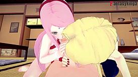 i messed up, sakura and tsunade threesome in naruto with big tits and ass