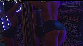 olga maria veide's goth striptease turns into big ass masturbation on the dance floor