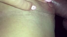 Intense self-pleasure with dildo while stepson watches, clit throbbing under his gaze.