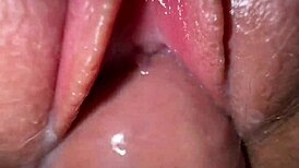 Sexy underwear underwear and her creamy finish on her panty with the intense close up sex with roommate