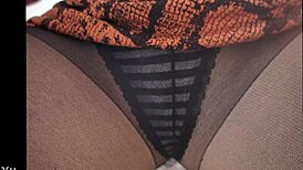 Pantyhose and boots day turns wild. Wife gets drilled hard in skirt.