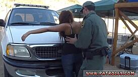 BDSM cop gives a rough ride to a first time amateur brunette