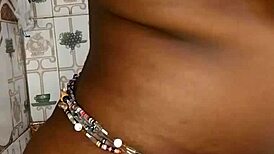 ebony fucking herself in the bathroom