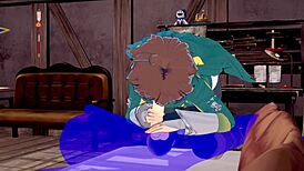 Kazuma receives intense blowjob with cum in mouth in konosuba yaoi