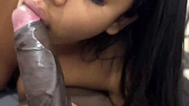 Latina teen 18+ gives careless blowjob to big cock pornstar!