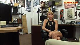 small tits babe got spied on and screwed hard at the pawnshop counter