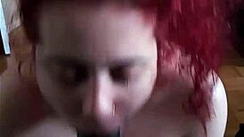 Canadian redhead CHEATS with BIG BLACK COCK deepthroat blowjob