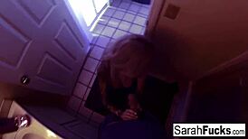 Pornstar Sarah Jessie Performs In Bathroom Scene