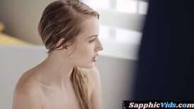 bathing lesbians scissoring in steamy bathtub after intense pussylicking session.