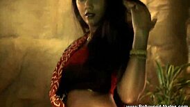 indian beauty reveals herself as a mystery lady in a serene setting