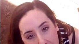 real amateur teen gives outdoor blowjob to couple