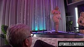 Hey, wanna see BBWs Lila Lovely and Tiffany Star bang after hot pole dancing?