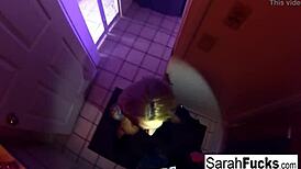 Pornstar Sarah Jessie Performs In Bathroom Scene