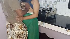 Steamy interracial morning kitchen encounter results in affair