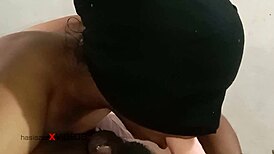 Amateur Indian girl deepthroats huge cock and swallows cum in hardcore threesome!