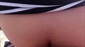 real amateur teen gives outdoor blowjob to couple