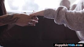 bathing lesbians scissoring in steamy bathtub after intense pussylicking session.