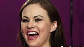 Naughty Peach Receives Facial and Swallows Load