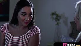 these three slutty teens lick pussies at the party