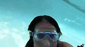 Brunette Cougar Sofie Marie Enjoys Underwater Toy Play