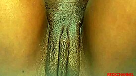 the huge dildo couldn't satisfy her, so she got a facial.