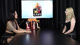 Wow, shy Vivian Lola flashes in sheer red lingerie!