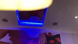 New year's gift was anal sex with the ebony teen, pulling out her plug for cock in ass