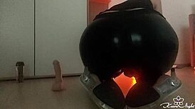 watch this girl give passionate handjob to dildo while fingering pussy