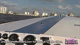 Hot russian blonde strips naked on miami boat 😍