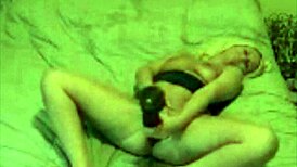 Blond milf squirts on big black dildo.