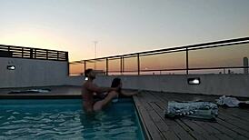 I cummed a lot in the pool at sunset - accounter adventure