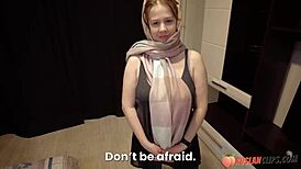 Busty conservative babe Evelyn Cage explores new experiences outdoors