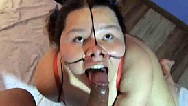 I Dominate Her Beautiful Face, Filling Her Nostrils with Cum Until It Spills Out