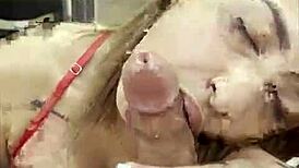 Colombian milf with tattoos deepthroats on casting couch