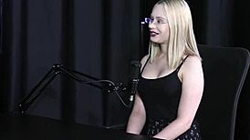 Wow, shy Vivian Lola flashes in sheer red lingerie!