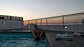 I cummed a lot in the pool at sunset - accounter adventure