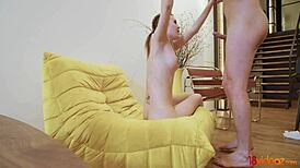 Teen escaped bride gets wild power-fuck and pussy licking 😍