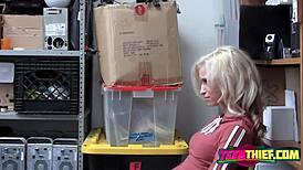 Hot blonde Kiara stuffed hard by horny officer with no mercy in office
