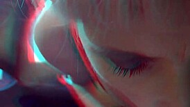 Catsuit Bettie engages in playful interaction with the cameraman in this free 3D version