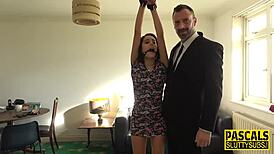 Tied Up Slut Deepthroats Hard Cock