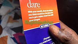 ebony amateur plays truth or dare with long black dick deepthroat