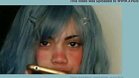 i whisper naughty things as you peek under my skirt, kinoko rin in cosplay costume