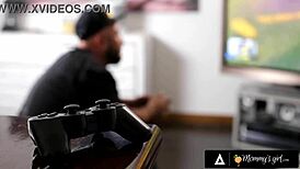 This naughty 18yo brunette catches her horny milf in the bath. Things get steamy with a wild fuck.